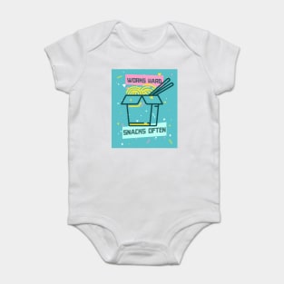 Works Hard, Snacks Often - Noodles Edition Baby Bodysuit